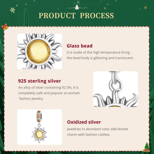 Vista 5 de VOROCO Atrapasueños con diseño de estrella de café y luna para pulsera de plata de ley 925 y cuentas para pulsera y collar, joyería de bricolaje