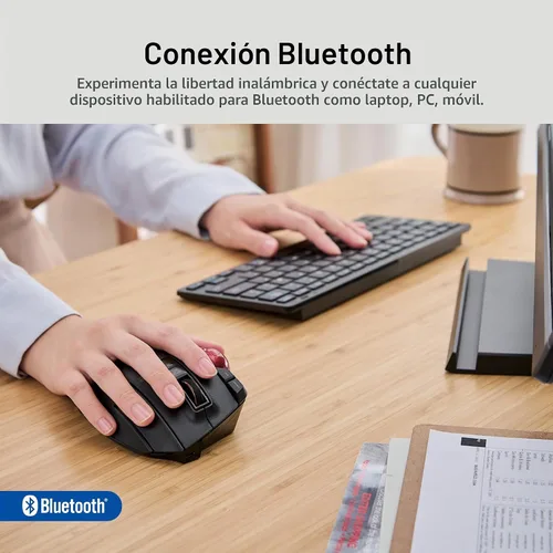 Vista 4 de ELECOM Ratón Trackball Inalámbrico, Ratón Ergonómico, Conexión para 3 Dispositivos, Con Cable (USB), Bluetooth, Ratón Track Ball, Control