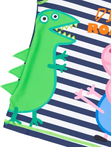 Vista 7 de Peppa Pig George Pig - Traje de baño de dos piezas con parte superior corta de dinosaurio para niños