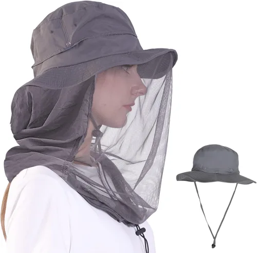 Vista 7 de ayamaya Sombrero de red de mosquito para hombres y mujeres, sombreros de ala ancha