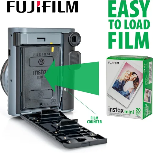 Vista 6 de Fujifilm Cámara Instax Mini 41 de película instantánea negra + paquete de 20 impresiones instantáneas Instax