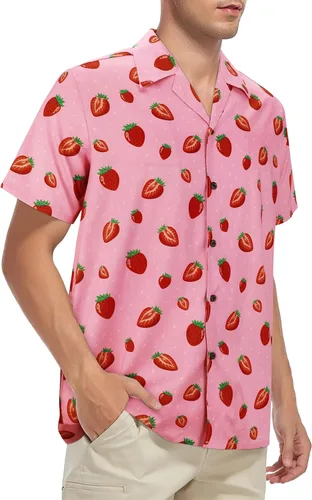 Vista 39 de Camisa hawaiana para hombre, con estampado floral, cómoda, con botones, casual, manga corta, ropa de playa para hombre