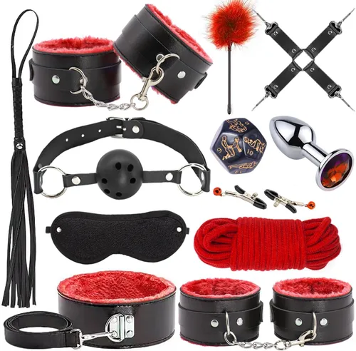 Vista 7 de Restricciones de Bondage BDSM para Juguetes de Adultos, 12 Piezas de Equipo de Bondage y Accesorios Juguetes Sexuales para Mujeres y Parejas
