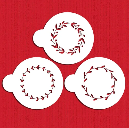 Vista 3 de Juego de plantillas de galletas de Vine Wreaths C1025 de Designer Stencils