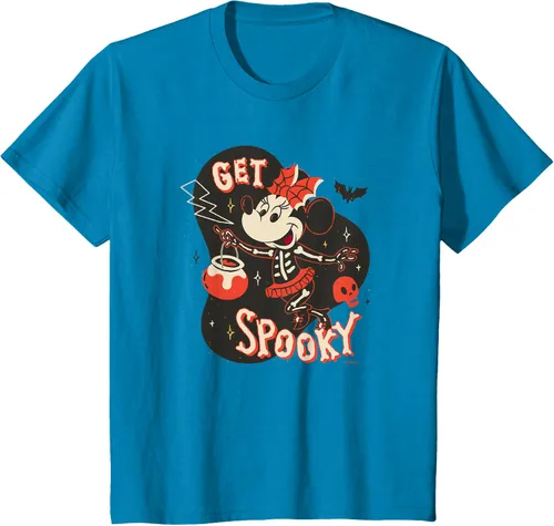 Vista 50 de Disney Disfraz de esqueleto de Minnie Mouse para Halloween, camiseta espeluznante Negro