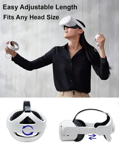 Vista 3 de TNE Diadema para auriculares Oculus Quest 2, realidad virtual VR, accesorios de repuesto para correa de cabeza Oculus Quest 2 Elite que reducen