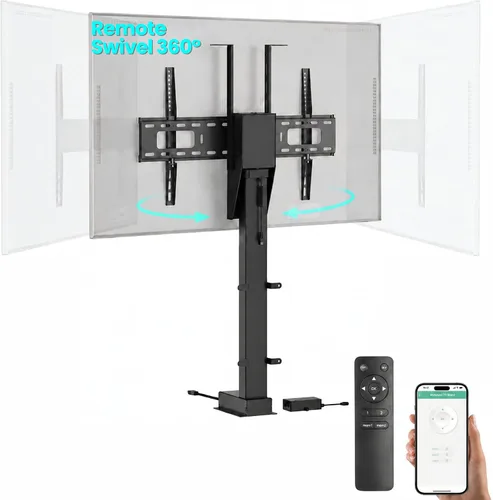 Vista 11 de ynVISION.DESIGN Soporte elevador de TV motorizado para televisores de 37 a 77 pulgadas Soporte de TV con motor de elevación vertical con control
