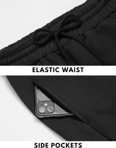 Vista 3 de Pinspark Pantalones deportivos con forro polar para mujer, para invierno y otoño, pantalones deportivos casuales holgados con bolsillos