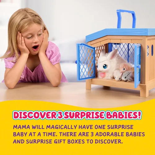 Vista 5 de Little Live Pets Bunny Mama Surprise Toy Set, Hutch Interactive Animal