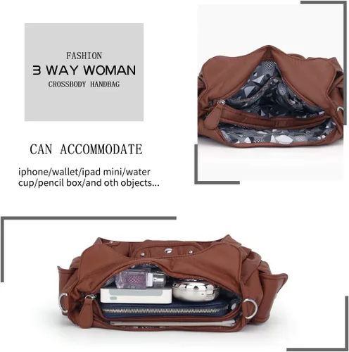 Vista 5 de Angel Barcelo Bolsos de cuero sintético para mujer, bolso de hombro, a la moda, bolsas para niñas