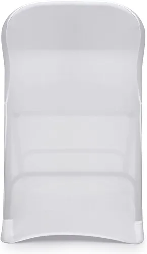 Vista 4 de Lann's Linens 10 fundas de silla plegables de elastano blanco para bodas, fiestas y banquetes