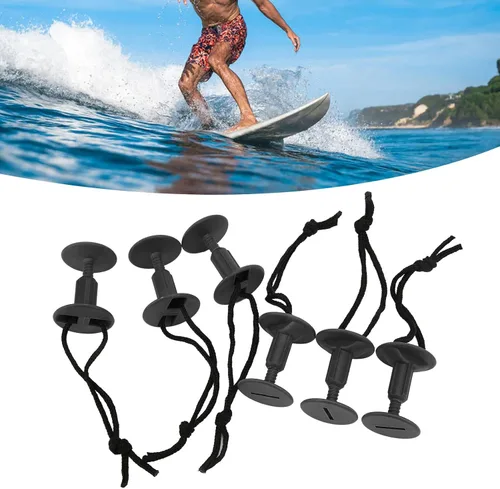 Vista 3 de Enchufe de cuerda para tabla de surf, 6 piezas de nailon de plástico con ranuras desmontables, para tablas de surf de espuma suave, paneles