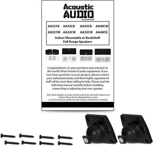 Vista 5 de Bocinas de estantería montables en interior marca Acoustic Audio AA321B, 400 vatios, par, color negro