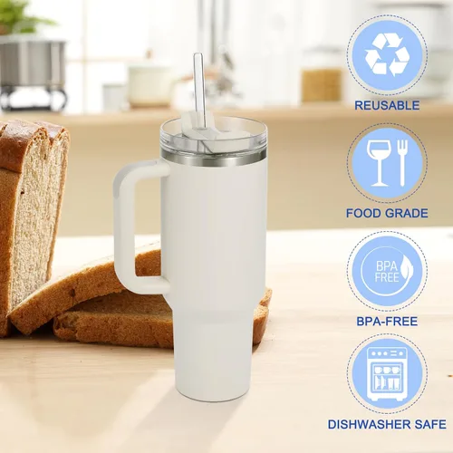 Vista 4 de 12 piezas de pajitas de vidrio de repuesto para Stanley - Compatibles con vasos Stanley de 40 oz y 30 oz, pajitas de vidrio transparentes