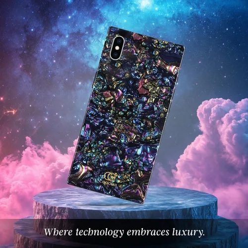 Vista 5 de Cocomii - Funda rectangular compatible con iPhone Xs/X - Perla opalescente, brillo brillante, para mujeres, niñas, hombres, funda protectora
