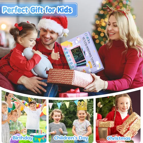 Vista 8 de Hockvill Tableta de escritura LCD de 12 pulgadas, juguetes para niños y niñas, almohadilla de dibujo para niños de 3, 4, 5, 6, 7 años, tablero