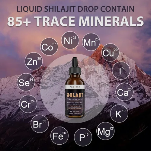 Vista 3 de Shilajit Suplemento líquido orgánico de resina, Shilajit Himalayan Organic, vitaminas líquidas para mujeres y hombres, más de 85 minerales traza