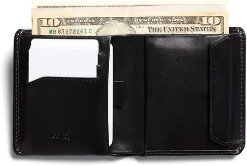 Vista 2 de Bellroy Billetera delgada para monedas, diseño de cuero plegable, capacidad para 4-8 tarjetas, cierre magnético