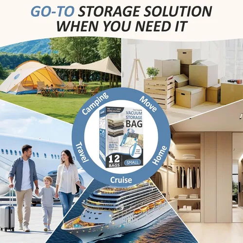 Vista 8 de Cozy Essential Vacuum Storage Bags, 80% Compression Vacuum Seal Space Saver Plastic Packaging Bags for Clothes, Blankets, Pillow, Bedding