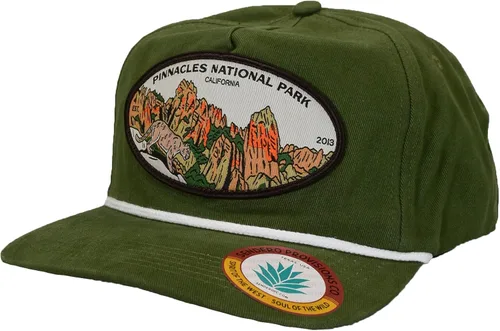 Vista 5 de Sombrero Snapback al aire libre con Pinnacles National Park Woven Patch Verde, Verde