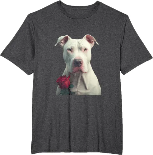 Vista 13 de Dogo Argentino Valentines Day Camiseta, Negro