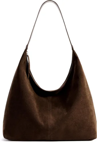 Vista 14 de KALIDI Bolso de Mano Casual de Cuero Vegano Bolso Hobo con Cremallera para Trabajo de Fin de Semana Bolso de Hombro para Viaje de Mujer