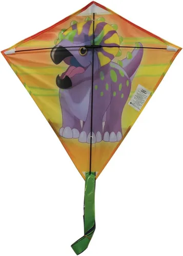Vista 3 de WindNSun Minidiamond - Cometa de diamantes de tafetán de poliéster Triceratops de 18 pulgadas