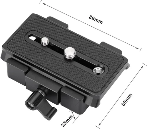Vista 2 de Placa de trípode de liberación rápida para cámara DSLR compatible con placa deslizante tipo Manfroto para accesorios de cámara Rig