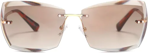 Vista 3 de AEVOGUE - Los lentes de sol para mujer, sin bordes, lentes de corte de diamante, de tamaño grande (AE0534)