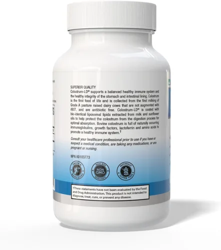 Vista 2 de Colostrum-LD Cápsulas Entrega liposomal, absorción máxima 120 cápsulas