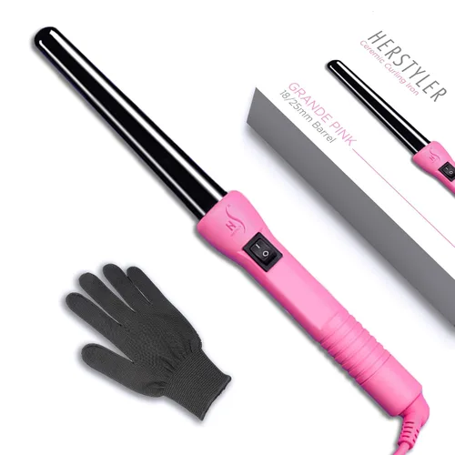 Vista 3 de Herstyler Superstyler - Plancha rizadora grande rosa, juego de varita rizadora y alisadora