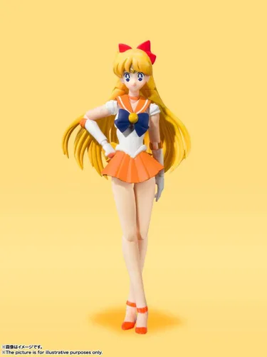 Vista 5 de S.H. Figuarts Sailor Moon Sailor Venus Animation Color Edition (versión de reventa), aprox. 5.5 pulgadas (5.512 in), PVC y ABS prepintada figura
