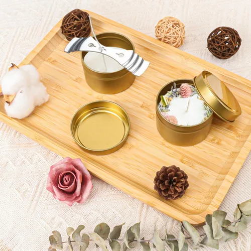 Vista 6 de IHDYPPEW Paquete de 48 latas doradas de 4 onzas con tapas, recipientes para velas, tarros de velas vacíos a granel, tarros de velas para hacer