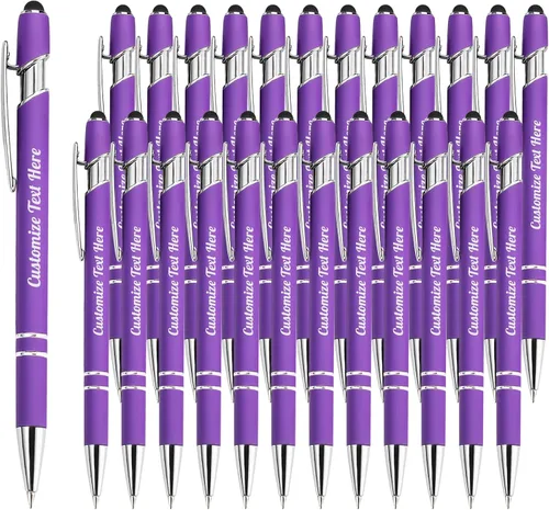 Vista 84 de Hasta 500 bolígrafos personalizados a granel con logotipo de mensaje de nombre comercial, bolígrafos grabados personalizados con lápiz óptico