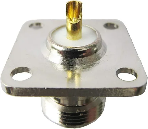 Vista 5 de 2 PCS chasis N hembra Jack 4 agujero montaje en panel PCB soldadura RF conector