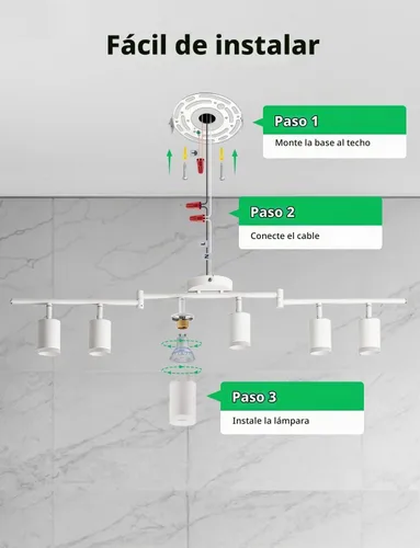 Vista 11 de Bojim Cabeza ajustable blanca del techo de los accesorios de iluminación de Blanco