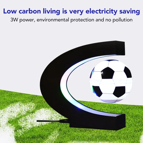 Vista 3 de RTLR Balón de fútbol de levitación magnética 100240 V, juguete de fútbol multiusos de baja fricción, material ABS con palo auxiliar para niños