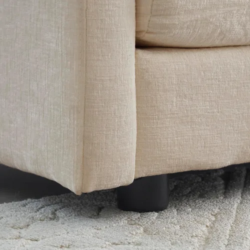 Vista 7 de Sofá modular, sofá seccional: 6 plazas reversible en forma de U con otomanas y almohadas para sala de estar, color beige