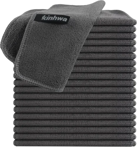 Vista 14 de KinHwa Paños de cocina para platos, paños de microfibra absorbentes de secado rápido, trapos de cocina con lado de limpieza de poliéster, ideal
