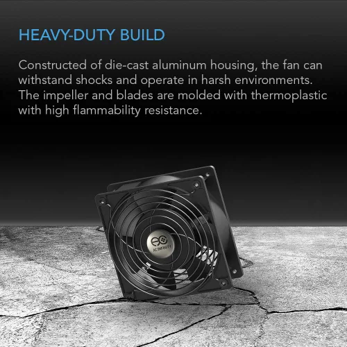 Vista 5 de AC Infinity Ventilador Axial 1238, Muffin, 115 V 120 V CA 120 mm x 38 mm, alta velocidad, para proyectos de ventilación y refrigeración de bricolaje
