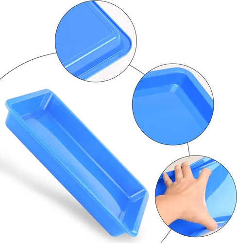 Vista 6 de Bandejas de arte de plástico, 5 piezas apilables para actividades y manualidades, bandeja de joyería para proyectos de bricolaje, pintura, cuentas