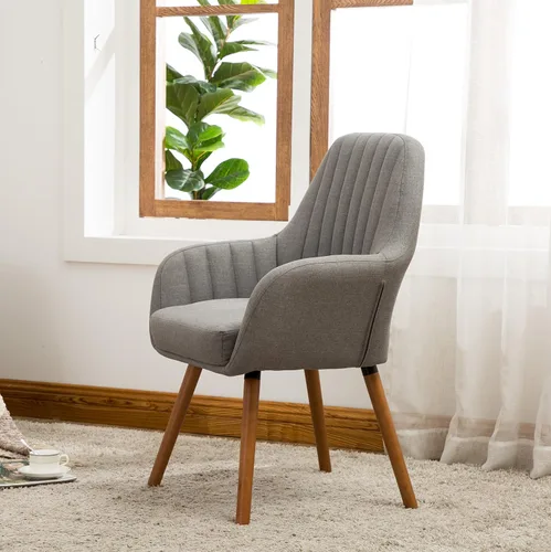 Vista 4 de Tuchico silla decorativa de tela contemporánea., Tela, Gris