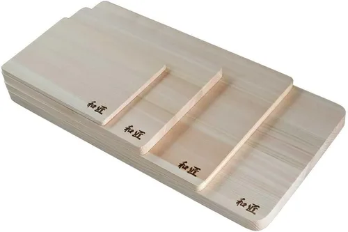 Vista 5 de WASHO Hinoki Japanese Cypress - Tabla de cortar prémium fabricada en Japón (pequeña), color marrón