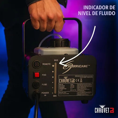 Vista 4 de Máquina de niebla CHAUVET DJ Hurricane 1000, con control remoto con cable compacto