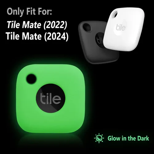 Vista 2 de Geiomoo Funda de silicona compatible con Tile Mate 2024, Tile Mate 2022, funda protectora con mosquetón (verde luminoso)