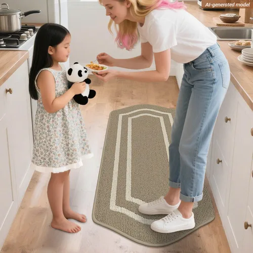 Vista 8 de COSY HOMEER Alfombras y tapetes de cocina antideslizantes de 24 x 48 pulgadas, tapete de cocina lavable para suelo, resistente a las manchas, tapete