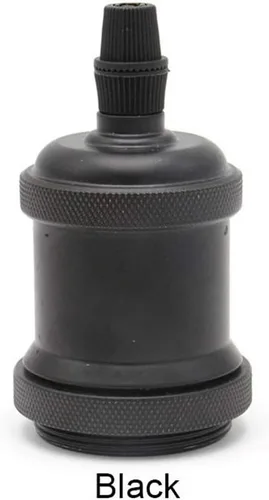 Vista 3 de Icole Lámpara colgante vintage, estilo industrial retro moderno E26 E27 soporte de lámpara cromado negro, rosa de techo negro, cable flexible