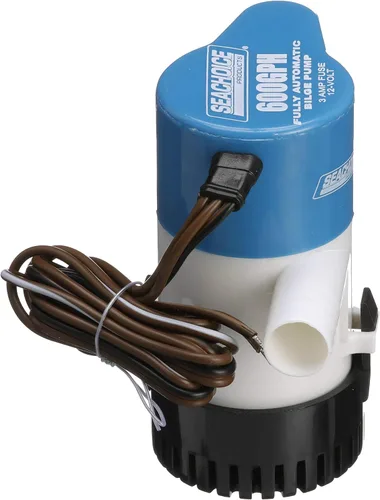 Vista 4 de Seachoice Bomba de sentina automática, 600 GPH, tamaño de manguera de 3/4 pulgadas, 2 amperios a 12 V CC
