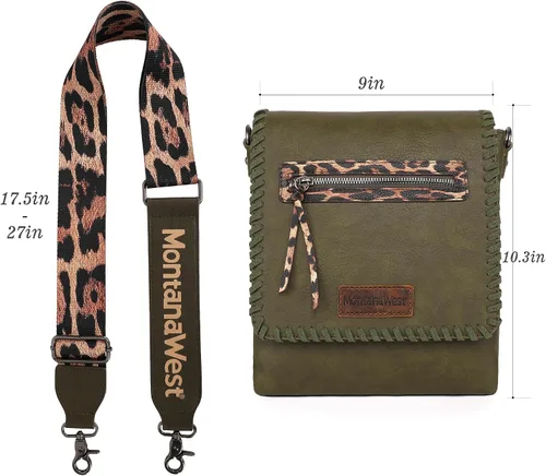 Vista 6 de Montana West Bolso cruzado para mujer, bolso de hombro con ajustable