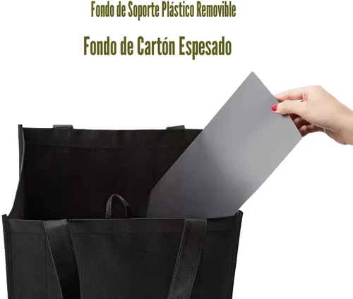 Vista 5 de NERUB Juego de 10 bolsas de comestibles reutilizables de servicio pesado, bolsas de compras, bolsas grandes para comestibles con fondo reforzado
